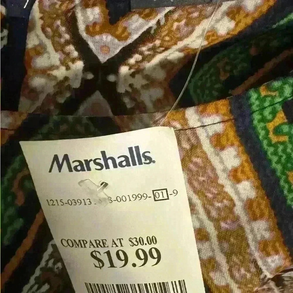 NWT Green and Gold Diamond Print Shift Dress – 3/4 Sleeve, Retro Style, Size L - Picture 5 of 5